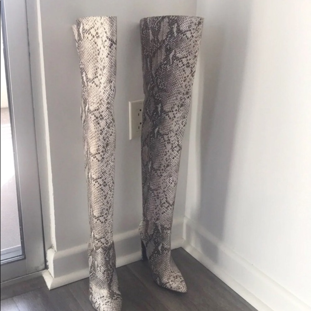House of CB sexy/chic snakeskin thigh high boots